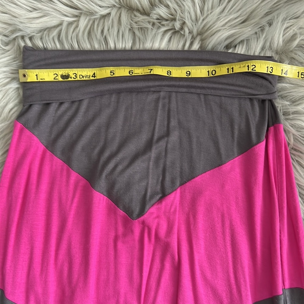 Colorful Chevron Print Color Block Maxi Skirt Siz… - image 2